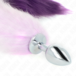 KINK PLUG ANAL TALLA S 7 X 3 CM CON COLA SINTaTICA 40 CM VIOLETA