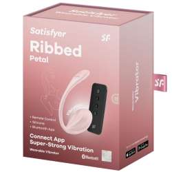 SATISFYER RIBBED PETAL ESTIMULADOR PUNTO G CONTROL REMOTO ROSA APP GRATUITA