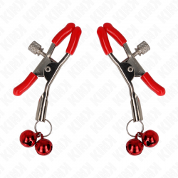 KINK PINZAS PARA PEZONES ROJAS CON DOBLE CAMPANILLA ROJO 6 CM