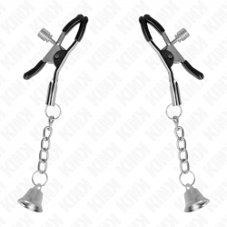 KINK PINZAS PARA PEZONES CON COLGANTE DE CAMPANA PLATEADO 6 CM