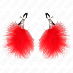 KINK PINZAS PARA PEZONES CON PLUMA ROJO 7 CM