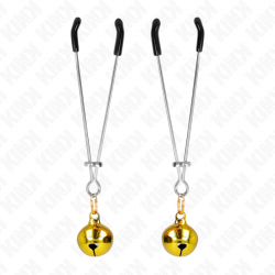 KINK PINZAS PARA PEZONES FINA CON CASCABEL DORADO 7 CM