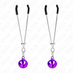 KINK PINZAS PARA PEZONES FINA CON CASCABEL VIOLETA 7 CM