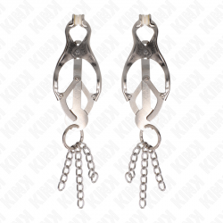 KINK PINZAS PARA PEZONES ESTILO JAPONaS CON CADENAS PLATEADO