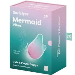 SATISFYER MERMAID VIBES ESTIMULADOR VIBRADOR MENTA Y ROSA