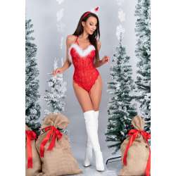 LIVCO CORSETTI FASHION SANTAS LACE LADY BODY CROTCHLESS NAVIDEaO S M