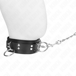 KINK COLLAR CON CORREA 80 CM ESCLAVITUD 3 ANILLOS 53 X 5 CM