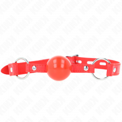 KINK MORDAZA DE BOLA 4 CM TPE CON CANDADO ROJO 60 x 2 CM