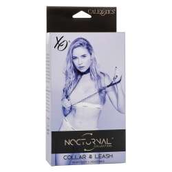 CALEXOTICS NOCTURNAL COLLAR Y CORREA CUERO AJUSTABLE NEGRO