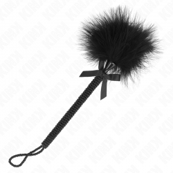 KINK MASAJEADOR DE CUERDA DE NAILON CON PLUMAS PARA COSQUILLAS Y LAZO NEGRO 25 CM