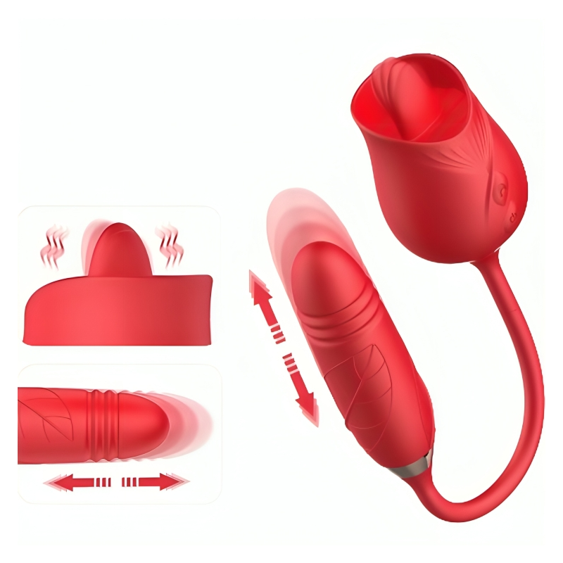 ARMONY DELIGHT FLOWER VIBRADOR THRUSTING CON LENGUA ROJO