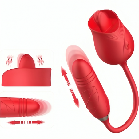 ARMONY DELIGHT FLOWER VIBRADOR THRUSTING CON LENGUA ROJO