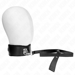 KINK COLLAR CON CORREA 116 CM CON TACHUELAS PLATEADAS MODELO 4 NEGRO AJUSTABLE 40 48 CM X 6 CM