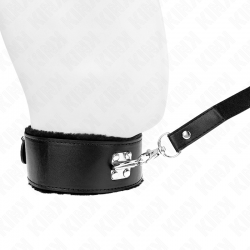 KINK COLLAR CON CORREA 116 CM CON TACHUELAS PLATEADAS MODELO 4 NEGRO AJUSTABLE 40 48 CM X 6 CM