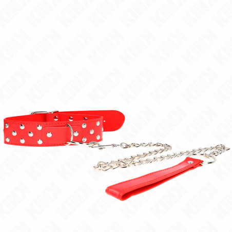 KINK COLLAR CON CORREA 65 CM REMACHE ANILLA ROJO AJUSTABLE 36 50 CM X 38 CM