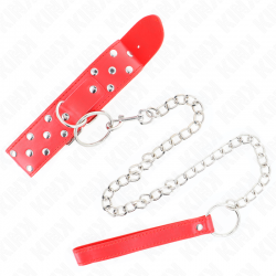 KINK COLLAR CON CORREA 65 CM REMACHE ANILLA ROJO AJUSTABLE 36 50 CM X 38 CM