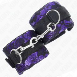 KINK MUaEQUERAS CORTAS DE ENCAJE TERCIOPELO Y UNIaN DE NYLON VIOLETA NEGRO 23 X 65 CM