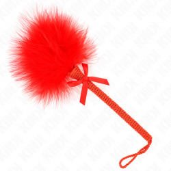 KINK MASAJEADOR DE CUERDA DE NAILON CON PLUMAS PARA COSQUILLAS Y LAZO ROJO 25 CM