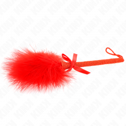 KINK MASAJEADOR DE CUERDA DE NAILON CON PLUMAS PARA COSQUILLAS Y LAZO ROJO 25 CM