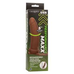 CALEXOTICS MAXX DOBLE PENETRADOR GRUESO 10 VIBRACIONES MULATO