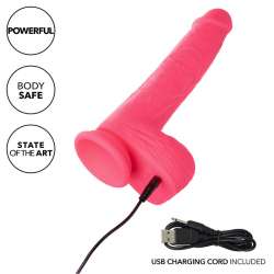 CALEXOTICS STUDS VIBRADOR REALaSTICO 10 VIBRACIONES Y ROSA