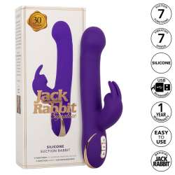 CALEXOTICS JACK VIBRADOR RABBIT Y ESTIMULADOR 7 NIVELES DE VIBRACIaN Y SUCCIaN AZUL