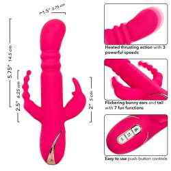 CALEXOTICS JACK FANTASY TRIPLE VIBRADOR CALENTABLE RABBIT ROSA