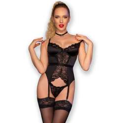 CHILIROSE CR 4674 CORSET 3 PIEZAS NEGRO XL