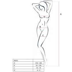 PASSION WOMAN BS031 BODYSTOCKING BLANCO TALLA UNICA