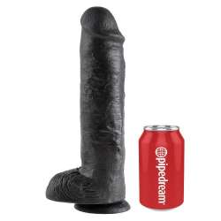 KING COCK 11 PENE REALISTICO NEGRO 28 CM